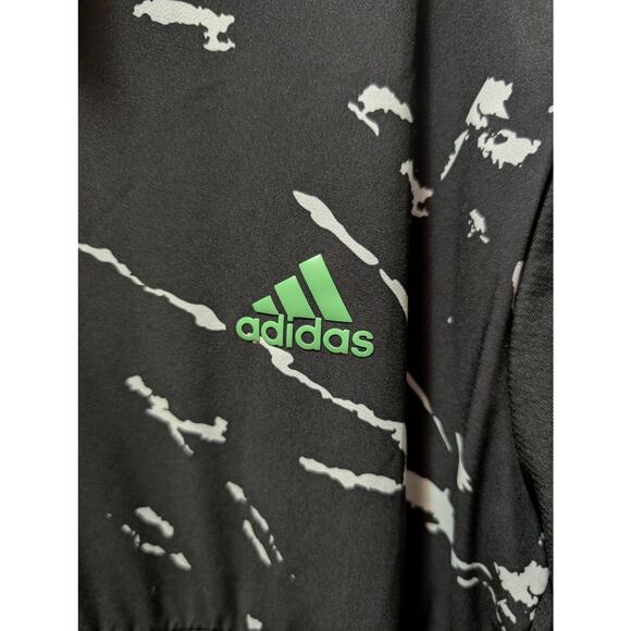 ADIDAS GOLF HOODIE SWEATER MEN XL BLACK WHITE CAMO GREEN POLY PERFORMANCE JACKET - Picture 2 of 10